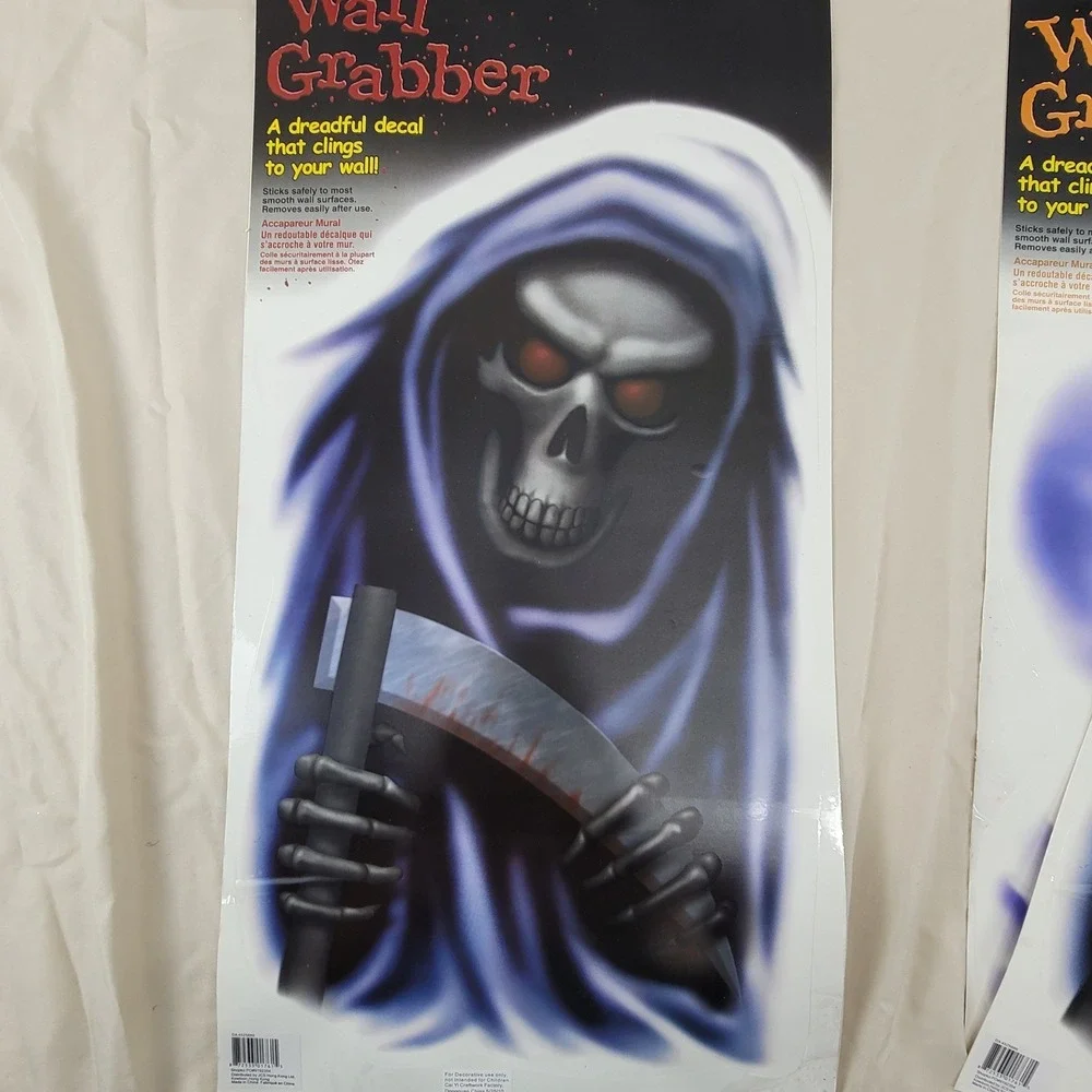 Wall Grabber Halloween Decals Grim Reaper Ghost 4 Pack Purple Black 2010